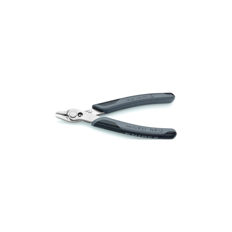 KNIPEX Electronic-Super-Knips 7803140 ESD, Elektronik-Zange(grau, mit Öffnungsfeder)