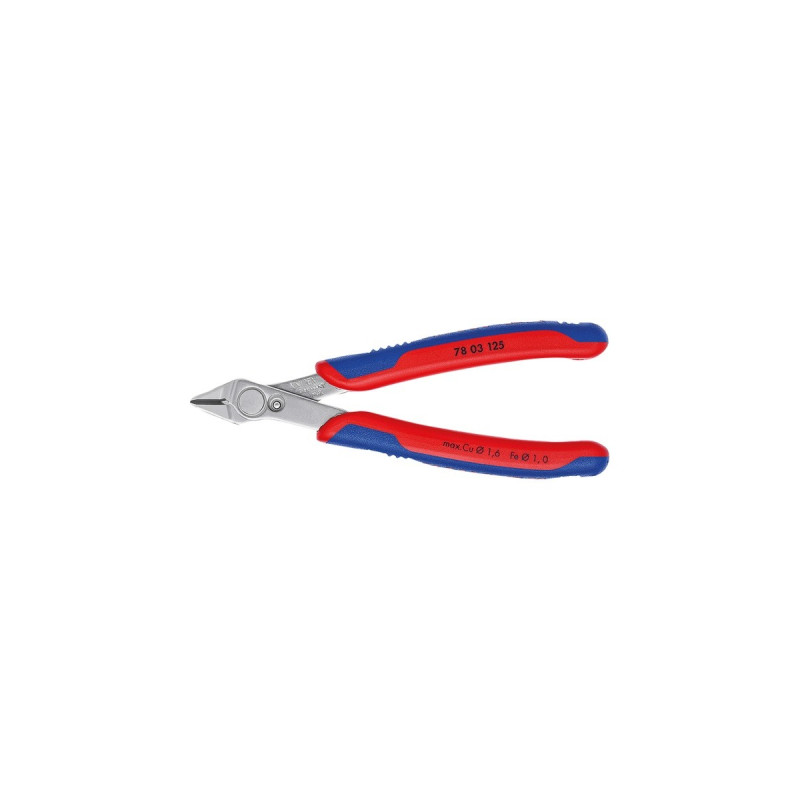 KNIPEX Electronic Super Knips 78 03 125, Elektronik-Zange(blau, Gelenk mit Edelstahlniet)
