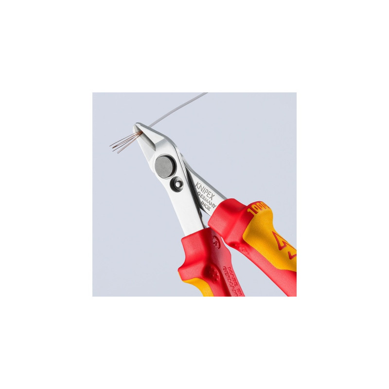 KNIPEX Electronic Super Knips 78 06 125, Elektronik-Zange(rot/gelb, mit Öffnungsfeder und Öffnungsbegrenzung)