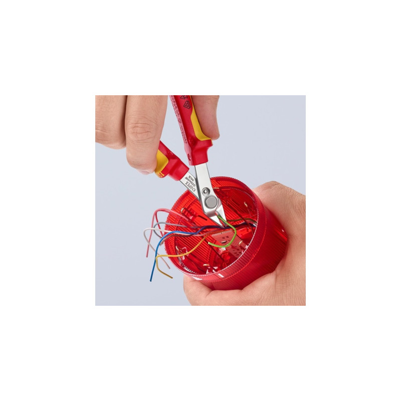 KNIPEX Electronic Super Knips 78 06 125, Elektronik-Zange(rot/gelb, mit Öffnungsfeder und Öffnungsbegrenzung)