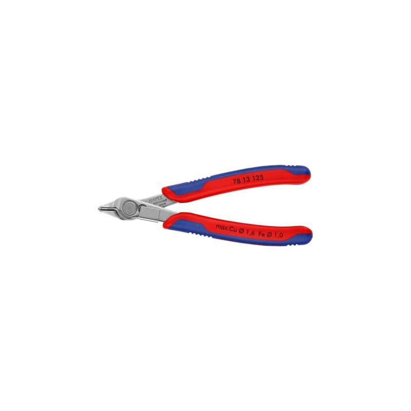 KNIPEX Electronic Super Knips 78 13 125, Elektronik-Zange(grau, mit Öffnungsfeder)