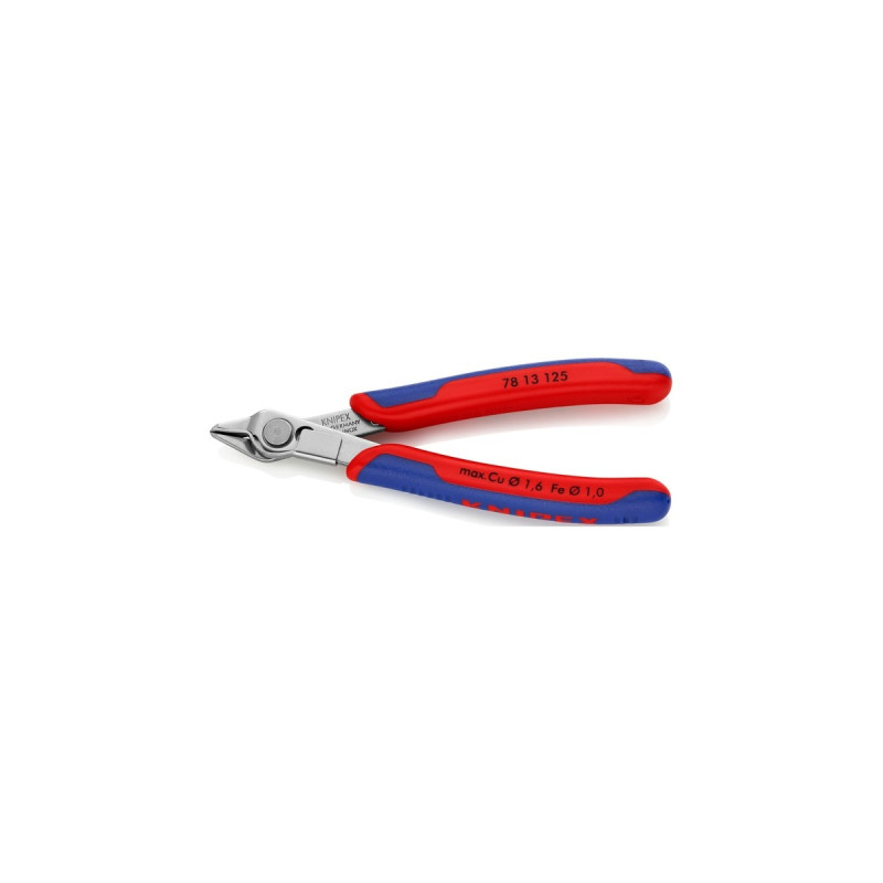 KNIPEX Electronic Super Knips 78 13 125, Elektronik-Zange(grau, mit Öffnungsfeder)