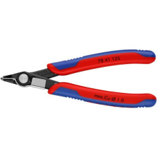 KNIPEX Electronic Super Knips 78 41 125, Elektronik-Zange(rot/blau, mit Öffnungsfeder)