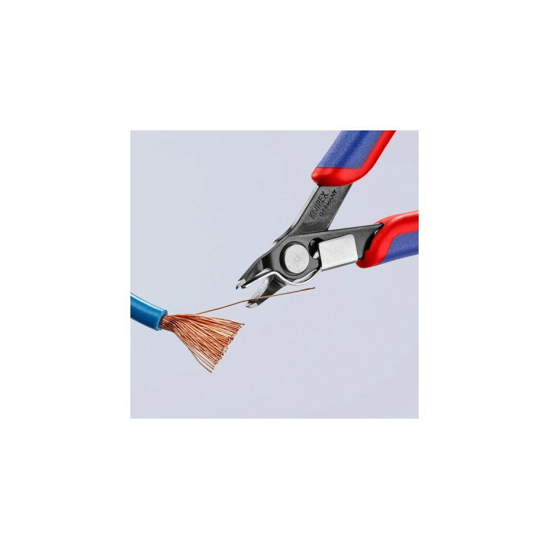 KNIPEX Electronic Super Knips 78 41 125, Elektronik-Zange(rot/blau, mit Öffnungsfeder)