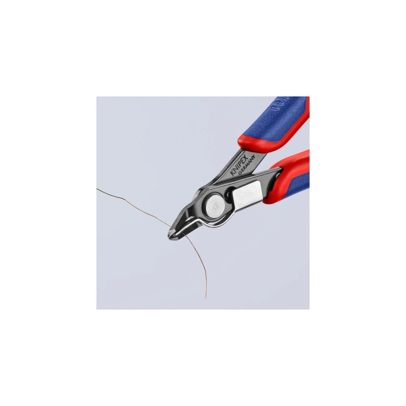 KNIPEX Electronic Super Knips 78 41 125, Elektronik-Zange(rot/blau, mit Öffnungsfeder)