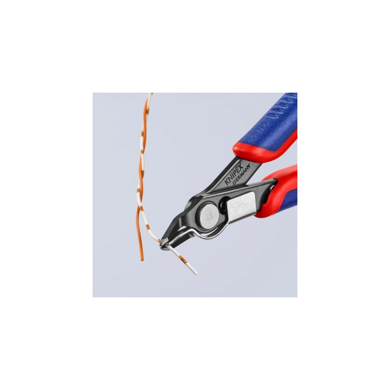 KNIPEX Electronic Super Knips 78 41 125, Elektronik-Zange(rot/blau, mit Öffnungsfeder)