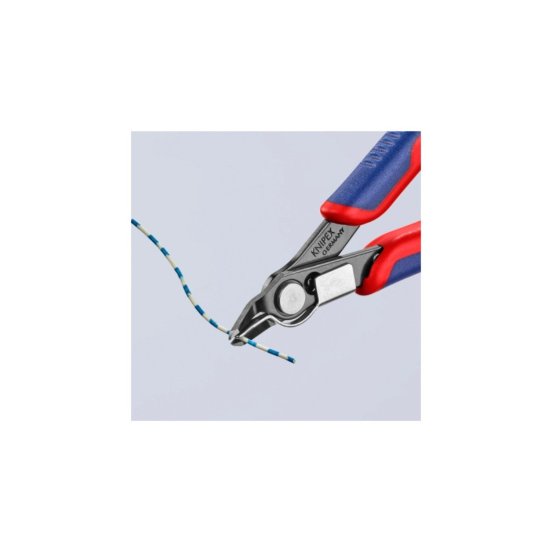KNIPEX Electronic Super Knips 78 41 125, Elektronik-Zange(rot/blau, mit Öffnungsfeder)
