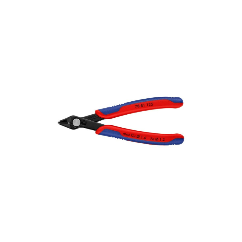 KNIPEX Electronic Super Knips 78 81 125, Elektronik-Zange(rot/blau, mit Öffnungsfeder und Öffnungsbegrenzung)