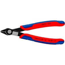 KNIPEX Electronic Super Knips 78 91 125, Elektronik-Zange(rot/blau, mit Öffnungsfeder und Öffnungsbegrenzung)