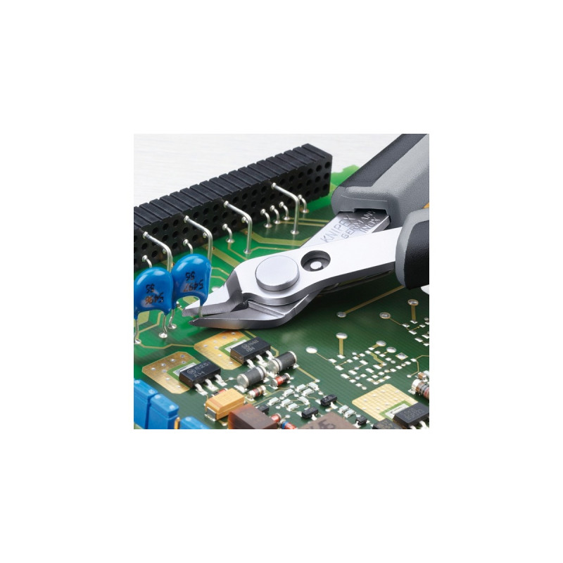 KNIPEX Electronic Super Knips ESD, 78 03 125 ESD, Elektronik-Zange(grau, mit Öffnungsfeder)