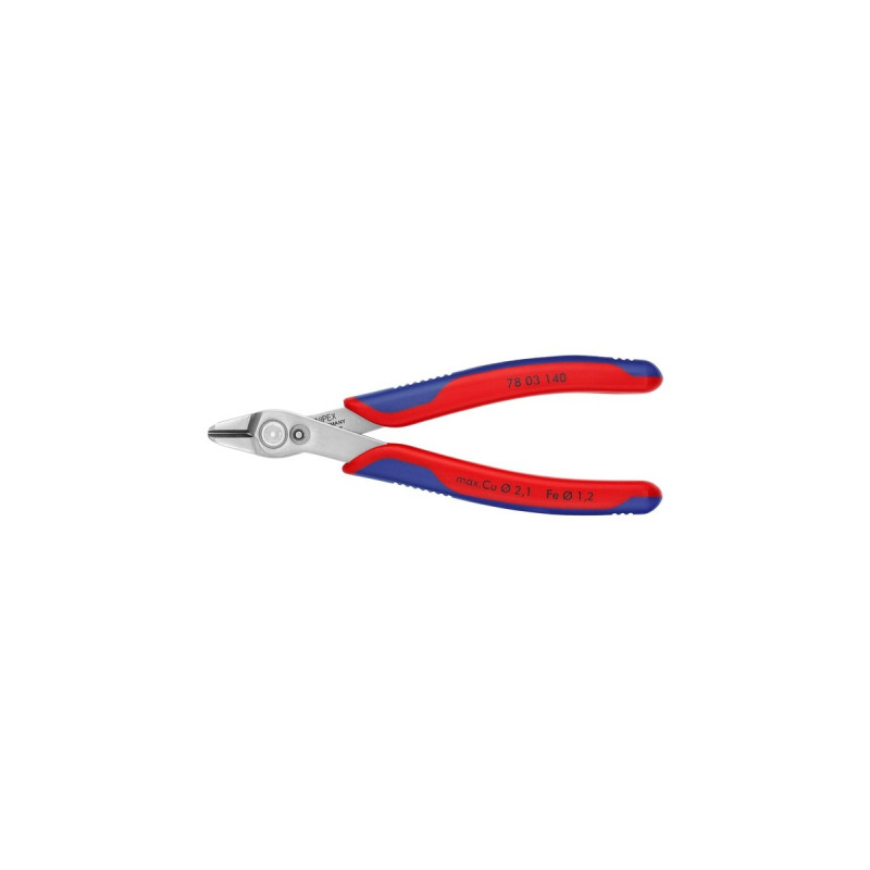 KNIPEX Electronic Super Knips XL 7803140, Elektronik-Zange(rot/blau, mit Öffnungsfeder)