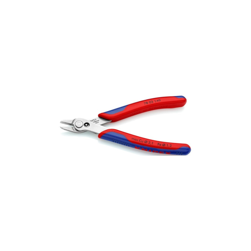 KNIPEX Electronic Super Knips XL 7803140, Elektronik-Zange(rot/blau, mit Öffnungsfeder)