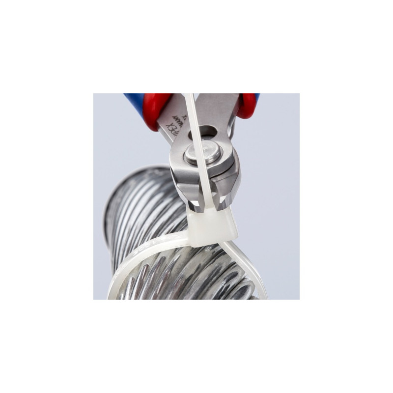KNIPEX Electronic Super Knips XL 7803140, Elektronik-Zange(rot/blau, mit Öffnungsfeder)