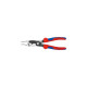 KNIPEX Elektro-Installationszange 13 92 200(rot/blau, schlanke Bauform, geschraubtes Gelenk, aktive Sperrklinge)