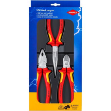 KNIPEX Elektro-Paket 00 20 12 , Zangen-Set(gezahnte Griffflächen, Schneiden mit Facetten)