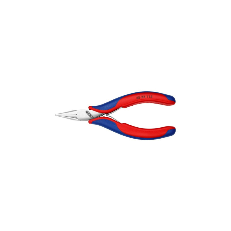 KNIPEX Elektronik-Greifzange 35 22 115, Elektronik-Zange(rot/blau, glatte Greifflächen, Länge 115mm)