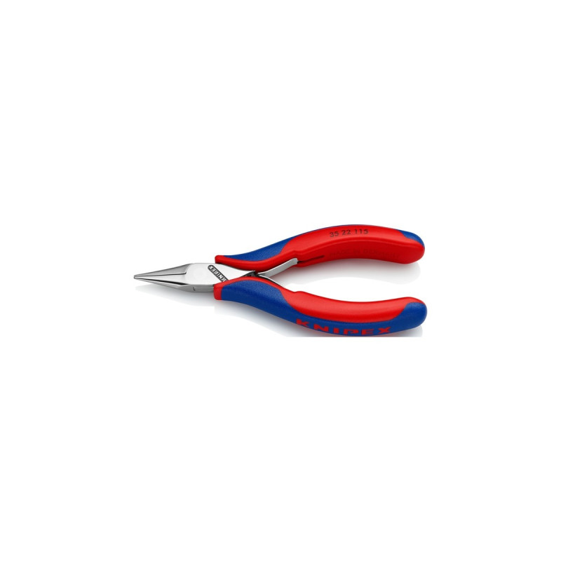 KNIPEX Elektronik-Greifzange 35 22 115, Elektronik-Zange(rot/blau, glatte Greifflächen, Länge 115mm)