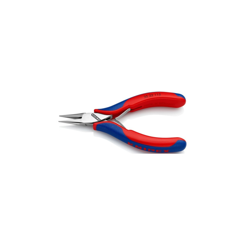 KNIPEX Elektronik-Greifzange 35 22 115, Elektronik-Zange(rot/blau, glatte Greifflächen, Länge 115mm)
