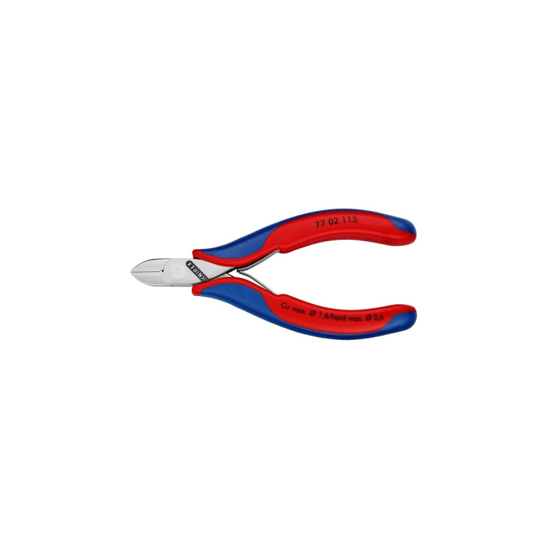 KNIPEX Elektronik-Seitenschneider 77 02 115, Schneid-Zange(rot/blau, Länge 115mm)