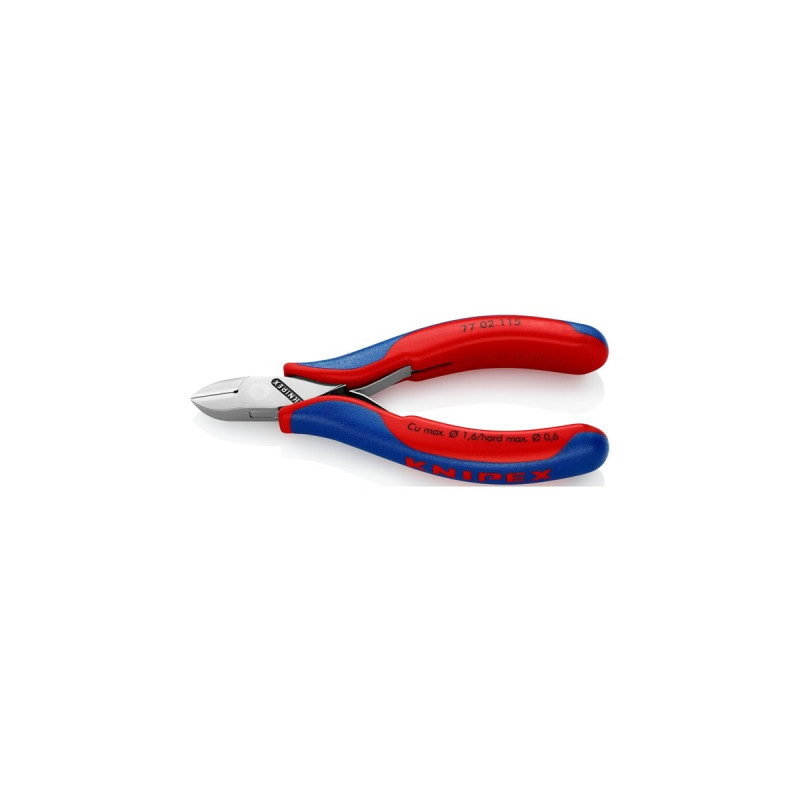 KNIPEX Elektronik-Seitenschneider 77 02 115, Schneid-Zange(rot/blau, Länge 115mm)