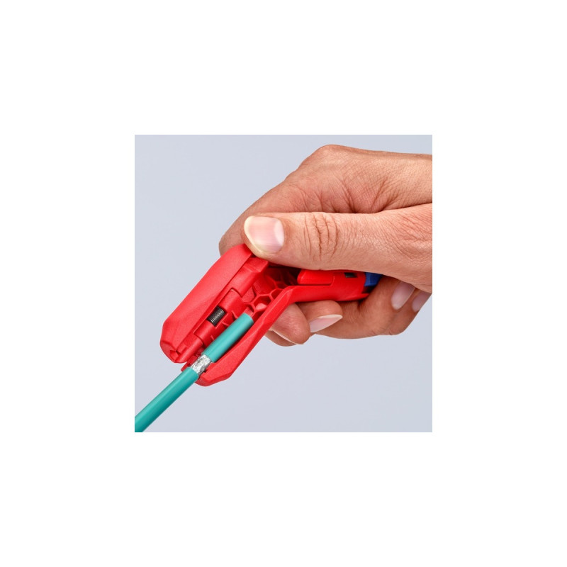 KNIPEX ErgoStrip Universal-Abmantelungswerkzeug, Abisolier-/ Abmantelungswerkzeug(rot/blau, für Rechtshänder)