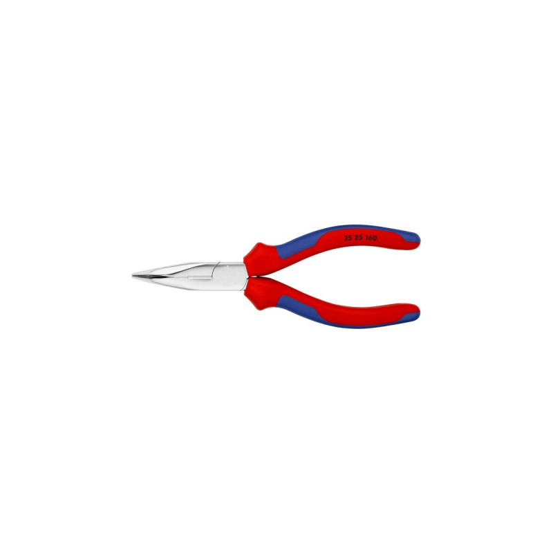 KNIPEX Flachrundzange 2525160, Greifzange(rot/blau, abgewinkelt, mit Schneide)