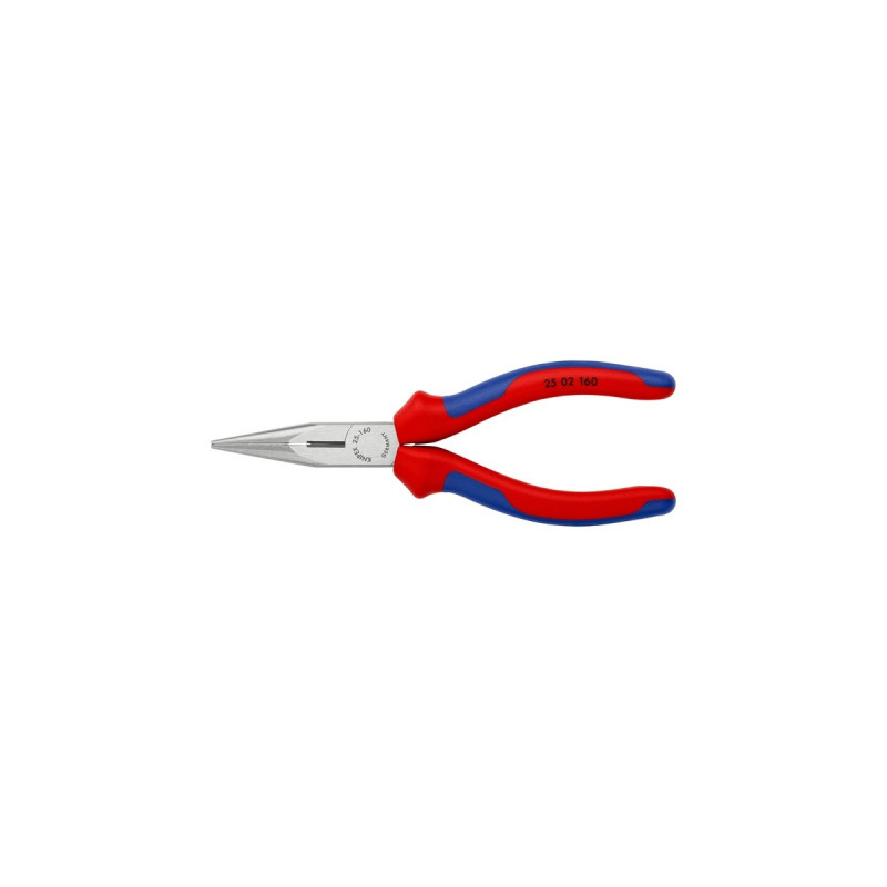 KNIPEX Flachrundzange 25 02 160 , Greifzange(gezahnte Griffflächen, Schneiden mit Facetten)
