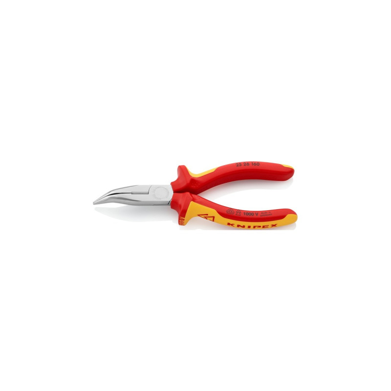 KNIPEX Flachrundzange 25 26 160 , Greifzange(gezahnte Griffflächen)