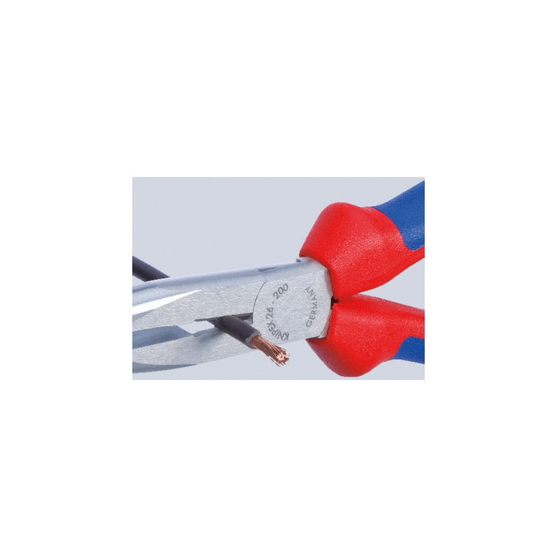 KNIPEX Flachrundzange 26 12 200, Greifzange(rot/blau, gezahnte Griffflächen)