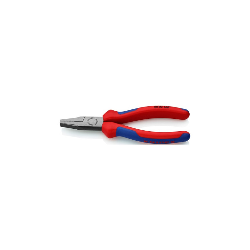 KNIPEX Flachzange 20 02 160, Greifzange(rot/blau, gezahnte Griffflächen)