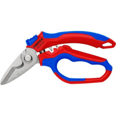 KNIPEX Gewinkelte Elektrikerschere 95 05 20 SB(rot/blau)