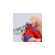 KNIPEX Gewinkelte Elektrikerschere 95 05 20 SB(rot/blau)