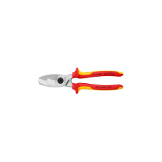 KNIPEX Kabelschere 95 16 200 , Schneid-Zange(für Cu- und Al-Kabel, Doppelschneide, VDE)