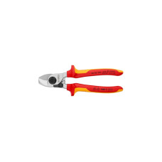 KNIPEX Kabelschere 95 26 165 , Schneid-Zange(für Cu- und Al-Kabel, Öffnungsfeder, VDE)