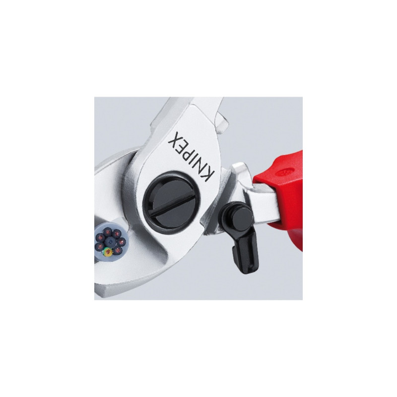 KNIPEX Kabelschere 95 26 165 , Schneid-Zange(für Cu- und Al-Kabel, Öffnungsfeder, VDE)