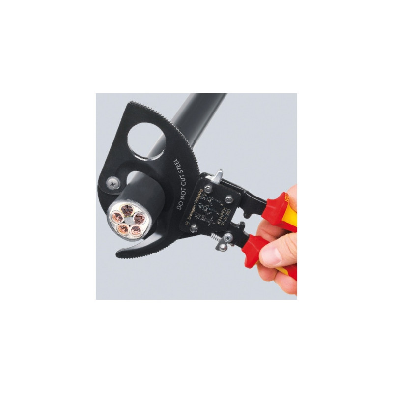 KNIPEX Kabelschneider 95 36 280, Schneid-Zange(für Cu- und Al-Kabel, VDE-geprüft)