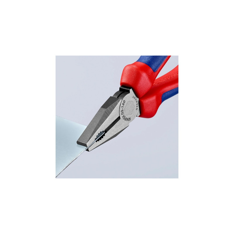 KNIPEX Kombizange 03 02 160(blau, gezahnte Greifflächen, Schneiden mit Facette)