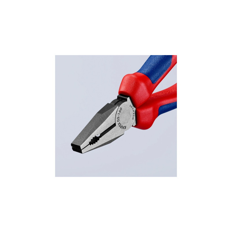 KNIPEX Kombizange 03 02 160(blau, gezahnte Greifflächen, Schneiden mit Facette)