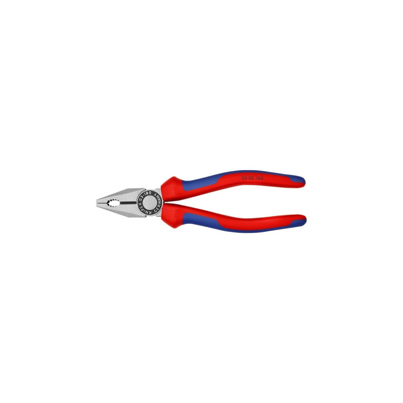 KNIPEX Kombizange 03 02 180(blau, gezahnte Greifflächen, Schneide mit Facette)