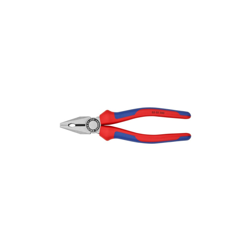 KNIPEX Kombizange 03 02 200(blau, gezahnte Greifflächen, Schneide mit Facette)