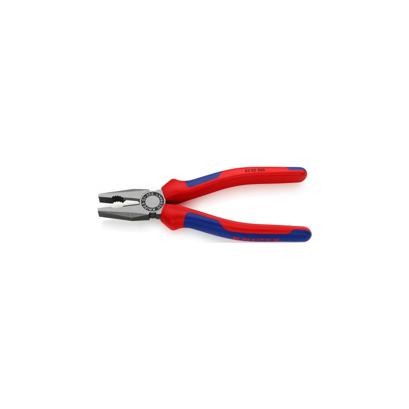 KNIPEX Kombizange 03 02 200(blau, gezahnte Greifflächen, Schneide mit Facette)