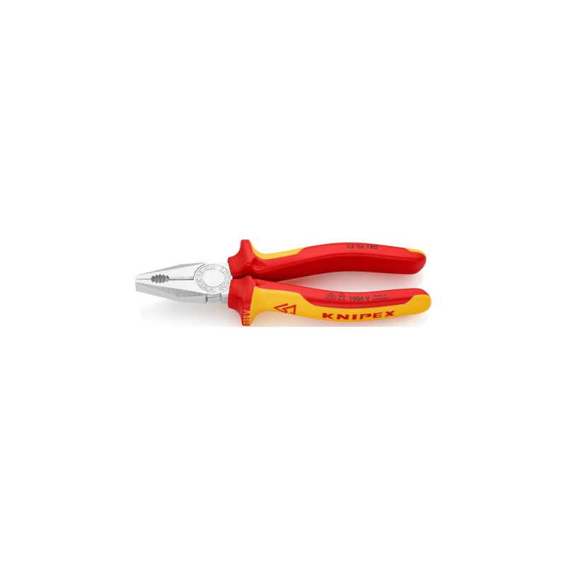 KNIPEX Kombizange 03 06 180 VDE(rot/gelb, Länge 180mm)