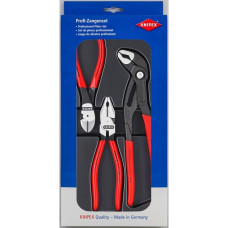 KNIPEX Kraft-Paket 00 20 10 , Zangen-Set(schwarz, gezahnte Griffflächen, Schneiden mit Facetten)