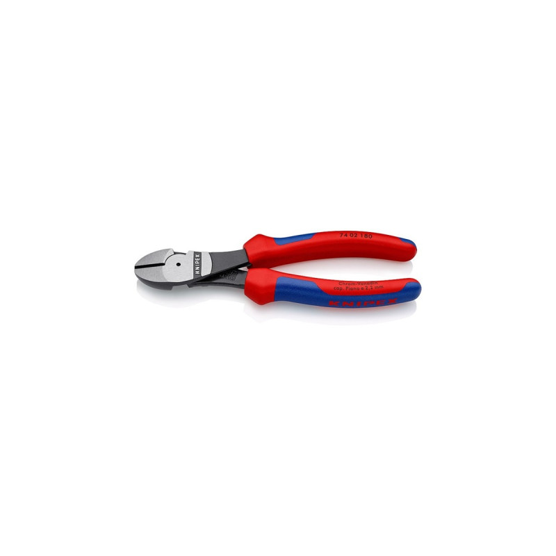 KNIPEX Kraft-Seitenschneider 74 02 180, Schneid-Zange(angeschmiedete Gelenkachse)
