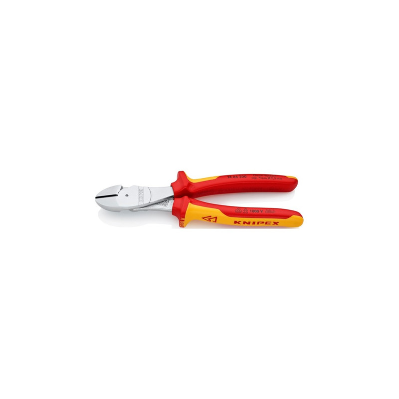 KNIPEX Kraft-Seitenschneider 74 06 200 VDE, Schneid-Zange(rot/gelb, Länge 200mm, VDE-geprüft)