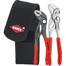 KNIPEX Mini-Zangenset 002072V01, 2-teilig, Zangen-Set(rot/schwarz, in Werkzeug-Gürteltasche)