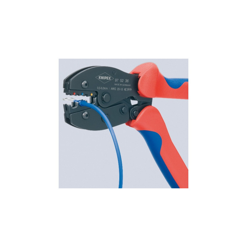KNIPEX PreciForce Crimpzange 97 52 36 SB(rot/blau, Crimpen 0,5 - 6,0mm²)
