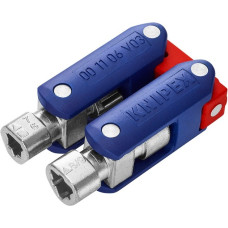 KNIPEX Schaltschrankschlüssel "DoubleJoint", Steckschlüssel(blau/rot, Armlänge gesamt 97mm)