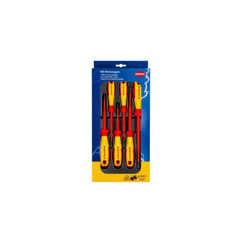 KNIPEX Schraubendreher-Paket 00 20 12 V02 VDE Slim(rot/gelb, 6-teilig)