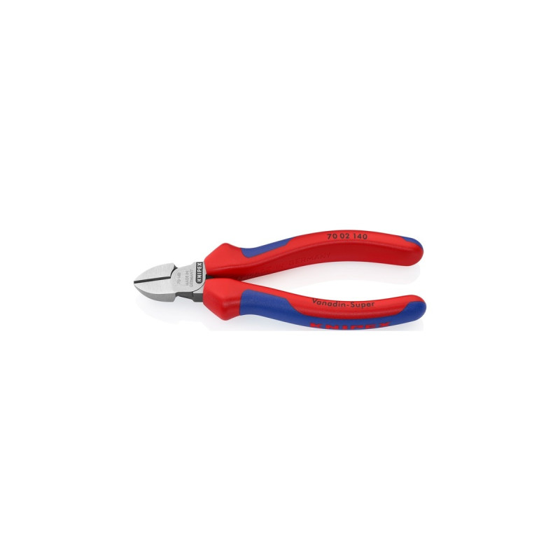KNIPEX Seitenschneider 70 02 140, Schneid-Zange(rot/blau, Länge 140mm)